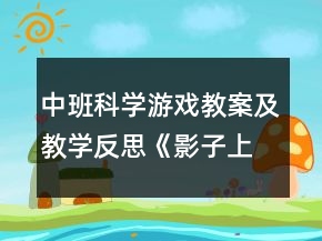 中班科學(xué)游戲教案及教學(xué)反思《影子上有眼睛》
