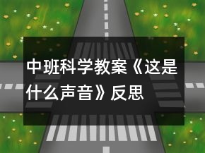 中班科學(xué)教案《這是什么聲音》反思