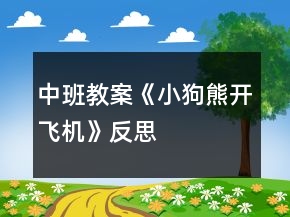 中班教案《小狗熊開(kāi)飛機(jī)》反思