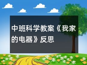 中班科學教案《我家的電器》反思