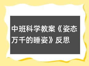 中班科學教案《姿態(tài)萬千的睡姿》反思