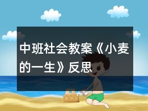 中班社會(huì)教案《小麥的一生》反思