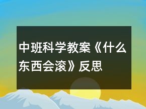 中班科學(xué)教案《什么東西會滾》反思