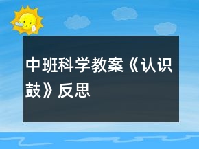 中班科學(xué)教案《認(rèn)識(shí)鼓》反思