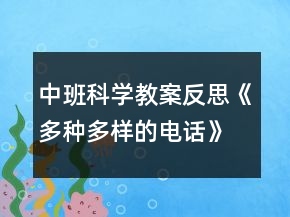 中班科學(xué)教案反思《多種多樣的電話》
