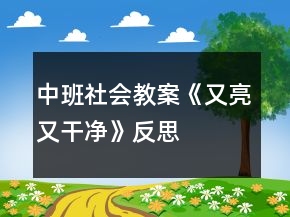 中班社會(huì)教案《又亮又干凈》反思