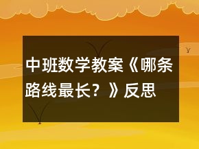 中班數(shù)學教案《哪條路線最長？》反思