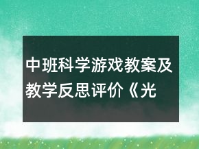 中班科學(xué)游戲教案及教學(xué)反思評(píng)價(jià)《光斑》