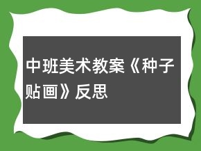 中班美術(shù)教案《種子貼畫》反思