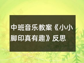 中班音樂(lè)教案《小小腳印真有趣》反思