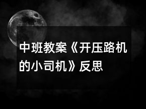 中班教案《開壓路機(jī)的小司機(jī)》反思