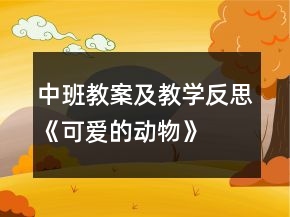 中班教案及教學(xué)反思《可愛的動(dòng)物》