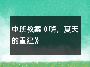 中班教案《嗨，夏天的重建》