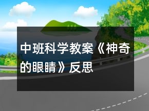 中班科學(xué)教案《神奇的眼睛》反思