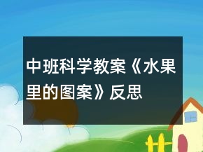 中班科學教案《水果里的圖案》反思