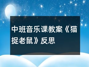 中班音樂(lè)課教案《貓捉老鼠》反思