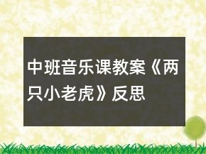 中班音樂(lè)課教案《兩只小老虎》反思