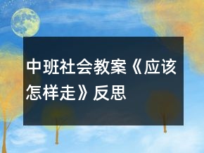 中班社會教案《應(yīng)該怎樣走》反思