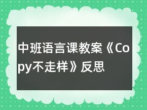 中班語(yǔ)言課教案《Copy不走樣》反思