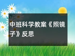 中班科學教案《照鏡子》反思