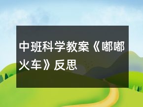 中班科學教案《嘟嘟火車》反思