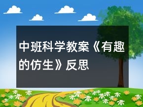 中班科學教案《有趣的仿生》反思