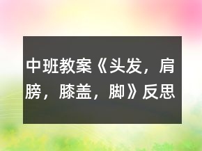 中班教案《頭發(fā)，肩膀，膝蓋，腳》反思