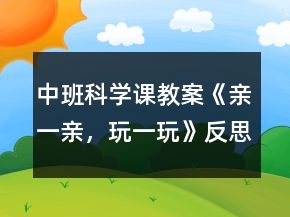 中班科學(xué)課教案《親一親，玩一玩》反思