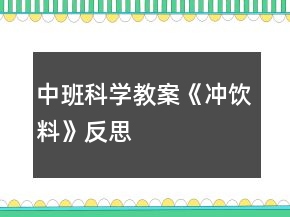 中班科學教案《沖飲料》反思