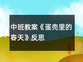 中班教案《蛋殼里的春天》反思