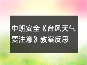 中班安全《臺風(fēng)天氣要注意》教案反思