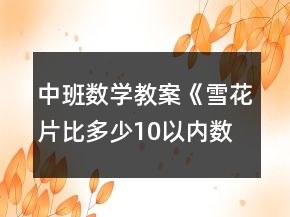 中班數(shù)學教案《雪花片比多少10以內數(shù)》教學反思