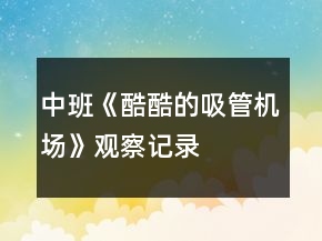 中班《酷酷的吸管機(jī)場(chǎng)》觀察記錄