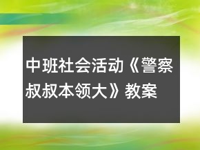 中班社會(huì)活動(dòng)《警察叔叔本領(lǐng)大》教案反思