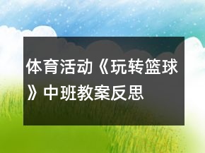 體育活動(dòng)《玩轉(zhuǎn)籃球》中班教案反思
