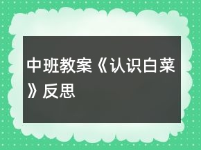 中班教案《認識白菜》反思