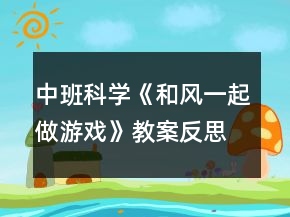 中班科學《和風一起做游戲》教案反思