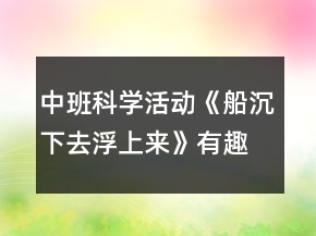 中班科學(xué)活動《船沉下去浮上來》有趣的沉浮教案反思