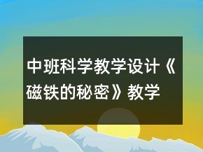 中班科學(xué)教學(xué)設(shè)計(jì)《磁鐵的秘密》教學(xué)反思