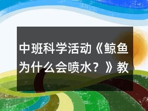 中班科學(xué)活動《鯨魚為什么會噴水？》教案