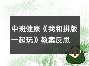 中班健康《我和拼版一起玩》教案反思