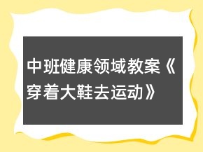 中班健康領(lǐng)域教案《穿著大鞋去運(yùn)動》反思