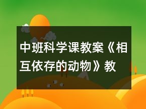 中班科學(xué)課教案《相互依存的動物》教學(xué)反思