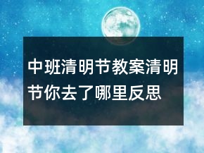 中班清明節(jié)教案：清明節(jié)你去了哪里反思
