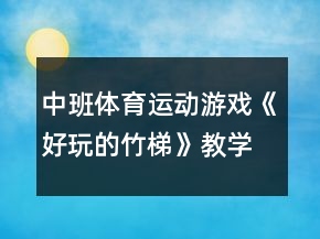 中班體育運動游戲《好玩的竹梯》教學設計反思