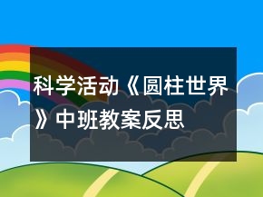 科學活動《圓柱世界》中班教案反思