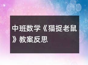 中班數學《貓捉老鼠》教案反思