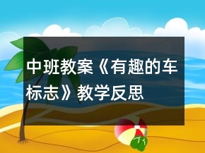 中班教案《有趣的車標志》教學反思