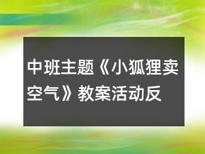 中班主題《小狐貍賣空氣》教案活動(dòng)反思