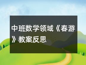 中班數(shù)學(xué)領(lǐng)域《春游》教案反思